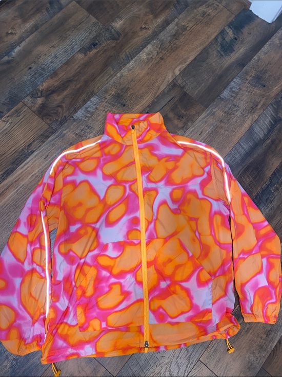 Fabletics Jackets & Blazers - Fabletics Neon Pink & Orange Abstract Windbreaker Jacket